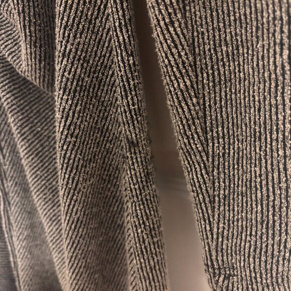 Anthropologie Womens Medium Gray Ribbed Knit Ruched Button Front Midi Dress - Picture 10 of 13